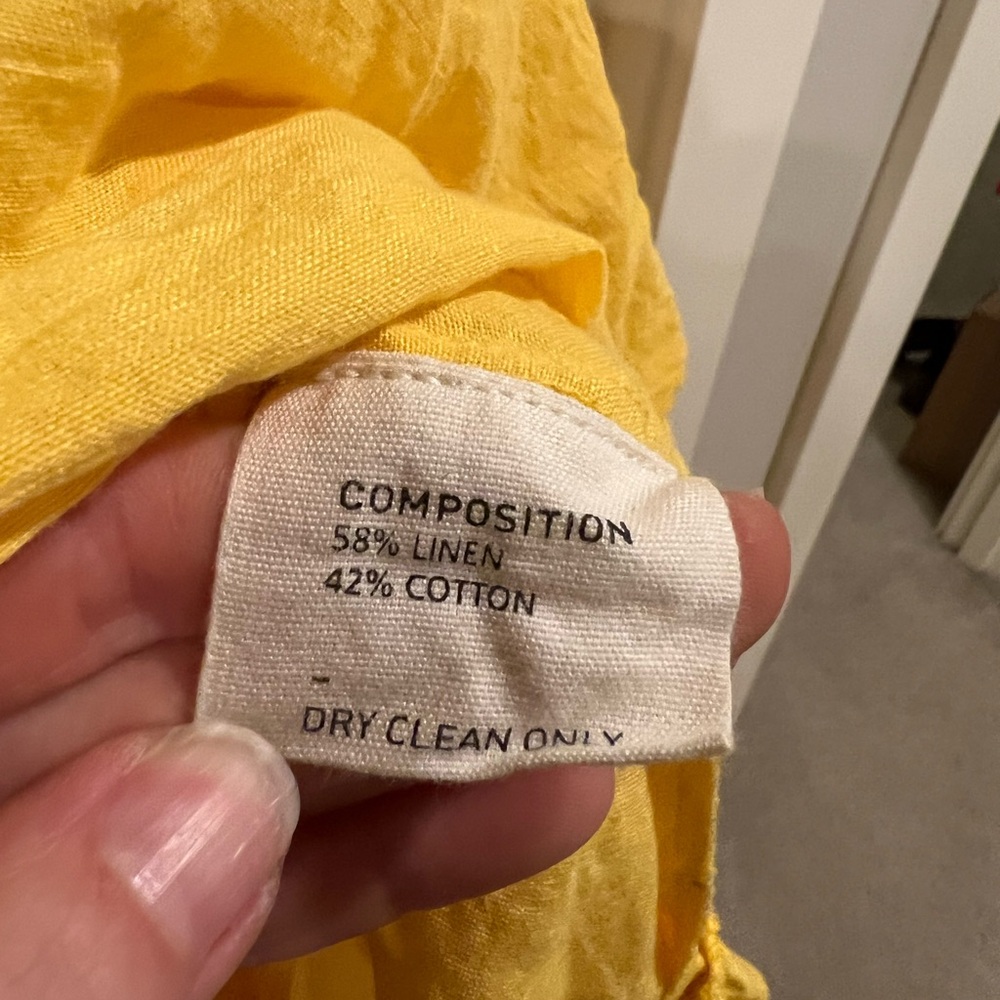 LOVEBIRDS NWOT Elegant Yellow Maxi Dress Tuckernuck Pockets Small Linen/Cotton - Picture 8 of 11